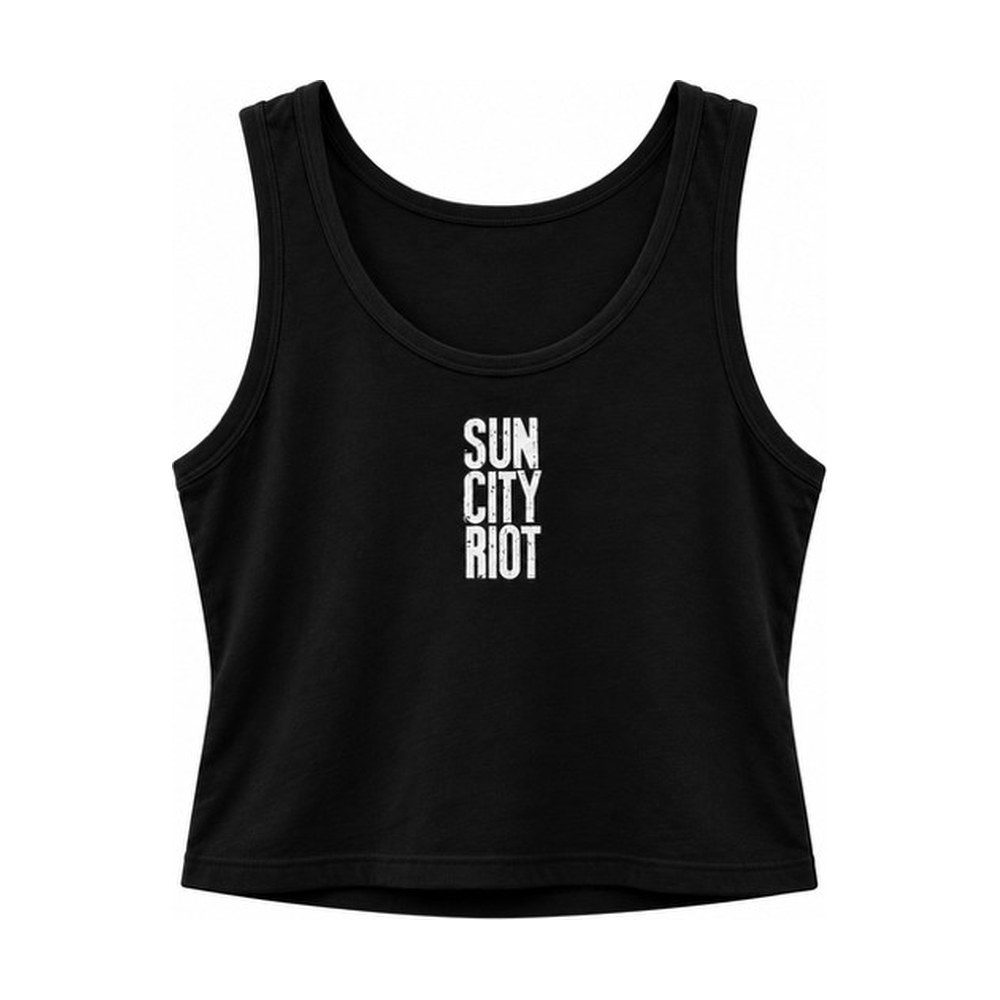Black Sun City Riot cropped tank top